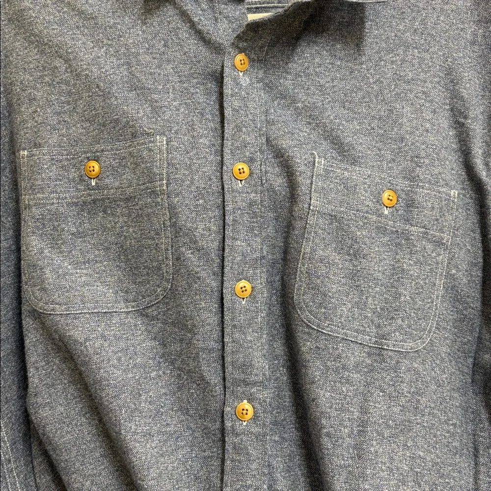 J. Crew Authentic Workwear Gray Button‎ Down Shirt Size Large